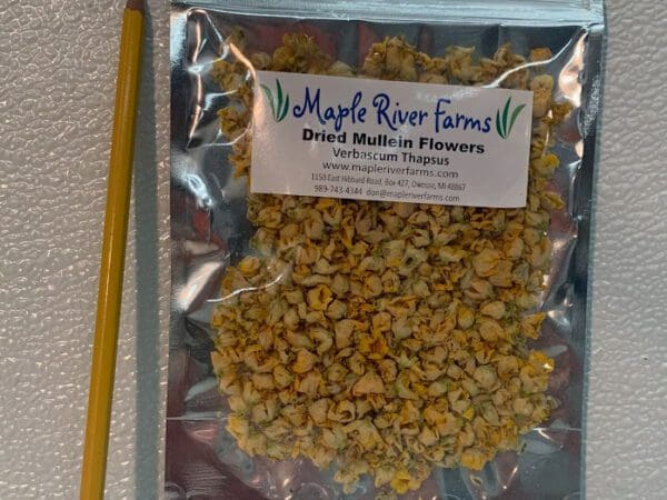 Maple River Farms dried mullein flowers pouch